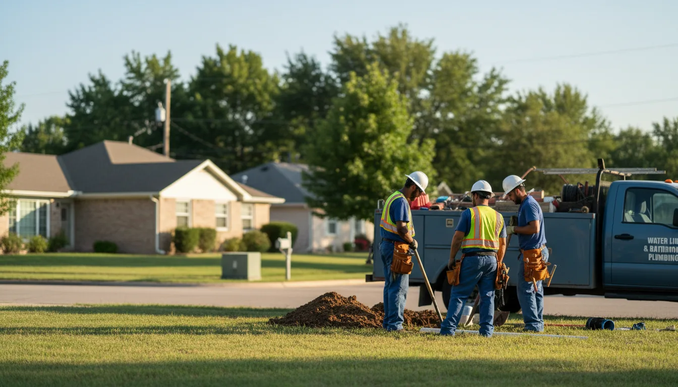 Residential water line and bathroom plumbing service in Souderton, PA